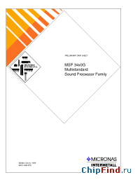 Datasheet MSP34X0G manufacturer Micronas